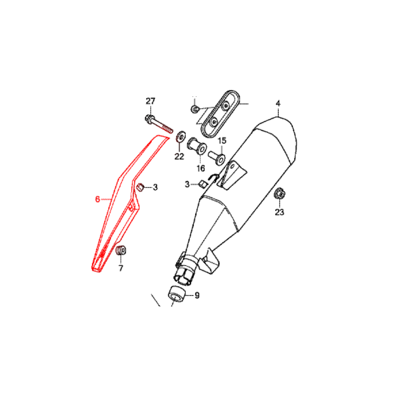 18342-MKA-D81 : Protección de escape original Honda NC700 NC750