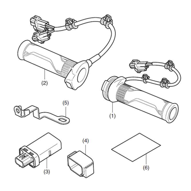 08T70-MKW-D00 + 08CRD-HGC-23GHO : Heated Grips Honda 2021 NC700 NC750