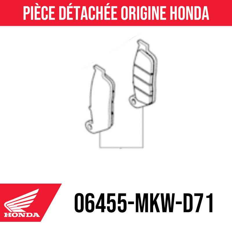 06455-MKW-D71 : Pastillas de freno delanteras originales Honda 2025 NC700 NC750