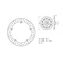 1035536 - 68B407G7 : Brembo Vorderbremscheibe NC700 NC750