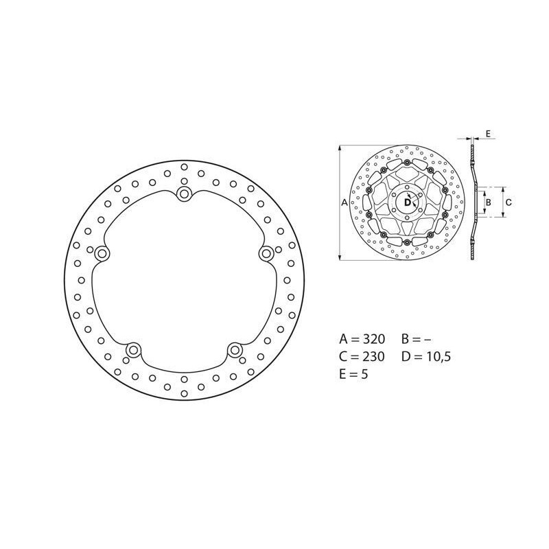 1035536 - 68B407G7 : Disco freno anteriore Brembo NC700 NC750